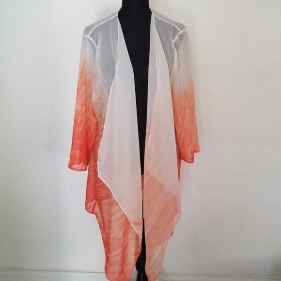 Chico’s Size 3 Large Ombré Jacket Cover Up gorgeous sunset summer breeze colors - Picture 1 of 7